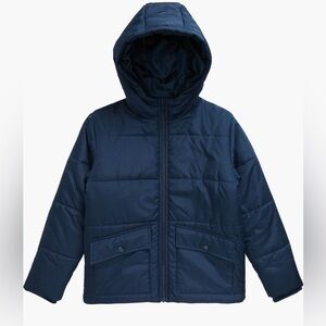 Nordstrom Kids Navy Hooded Puffer Coat